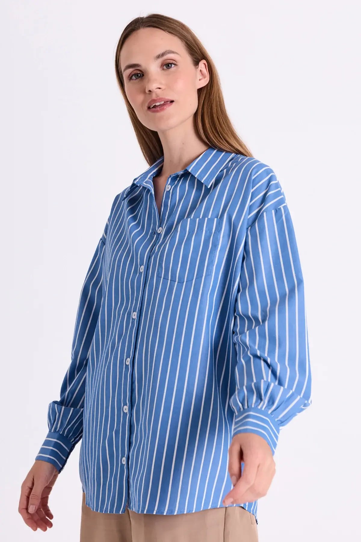 FREEQUENT BLOUSE ZAPPA ULTRAMARINE/STAR OFF-WHITE