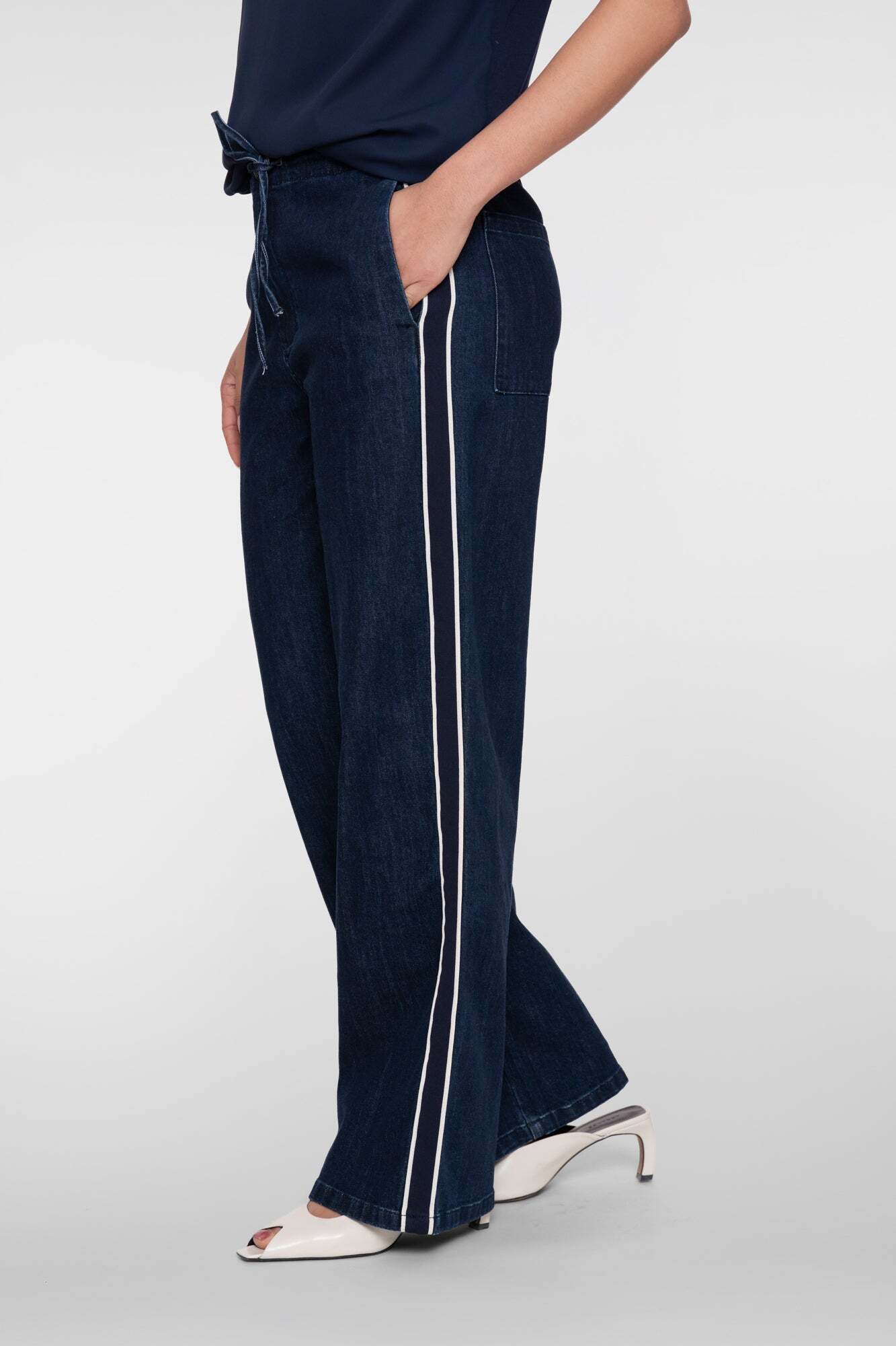 GEISHA BROEK DENIM STRIPES DARK BLUE DENIM