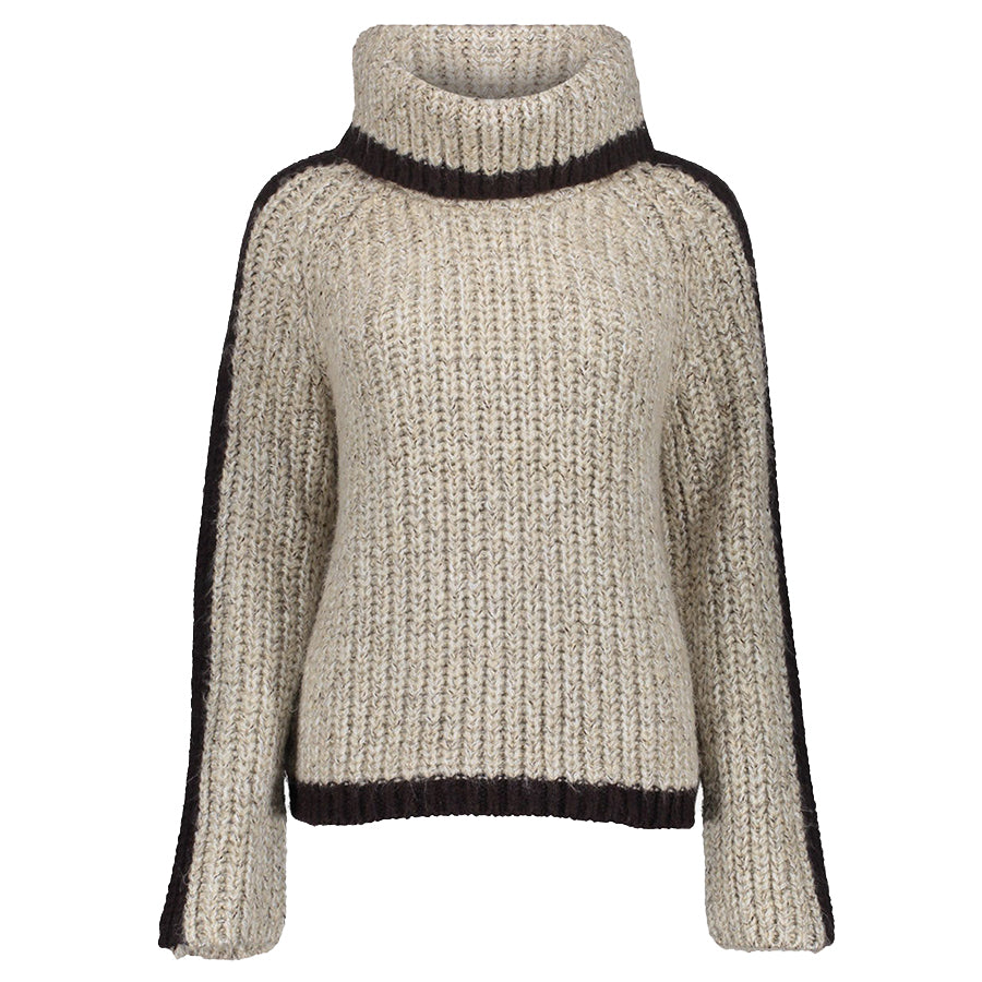 GEISHA TRUI TWO TONE KABEL SAND MELANGE/BROWN