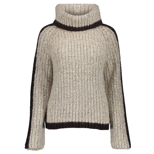 GEISHA TRUI TWO TONE KABEL SAND MELANGE/BROWN