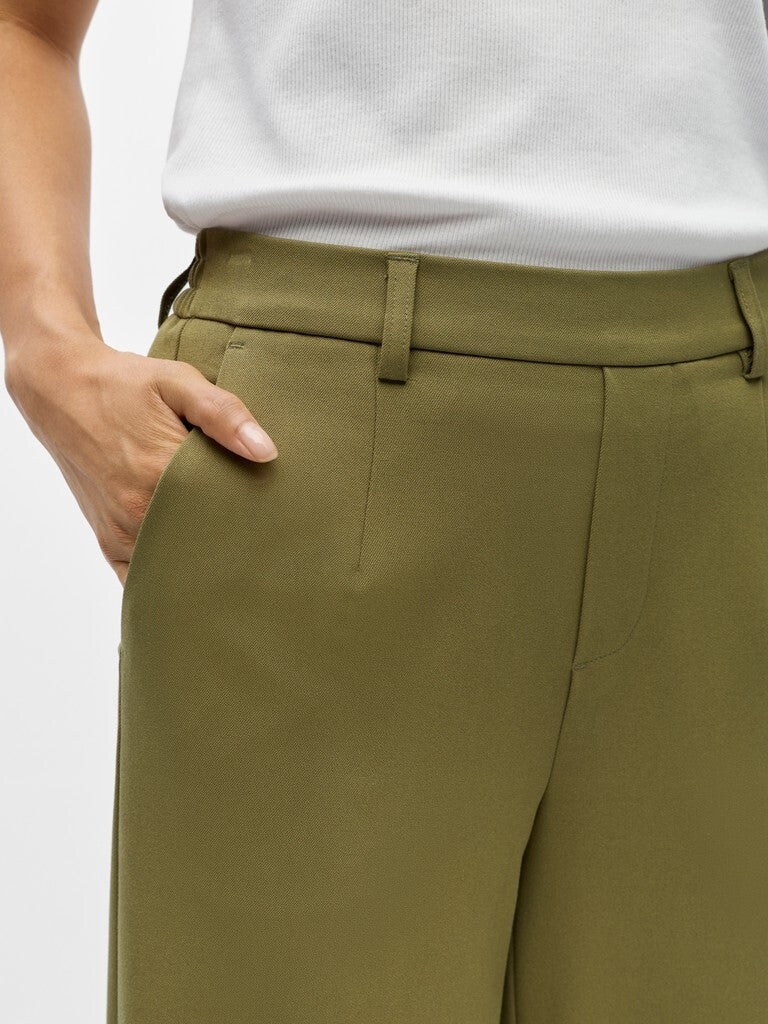 OBJECT BROEK LISA WIDE MARTINI OLIVE