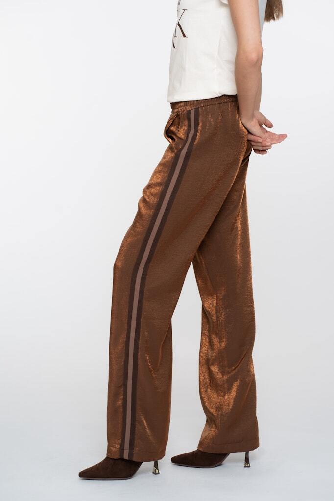 GEISHA BROEK SHINE SIDE STRIPE BRONZE
