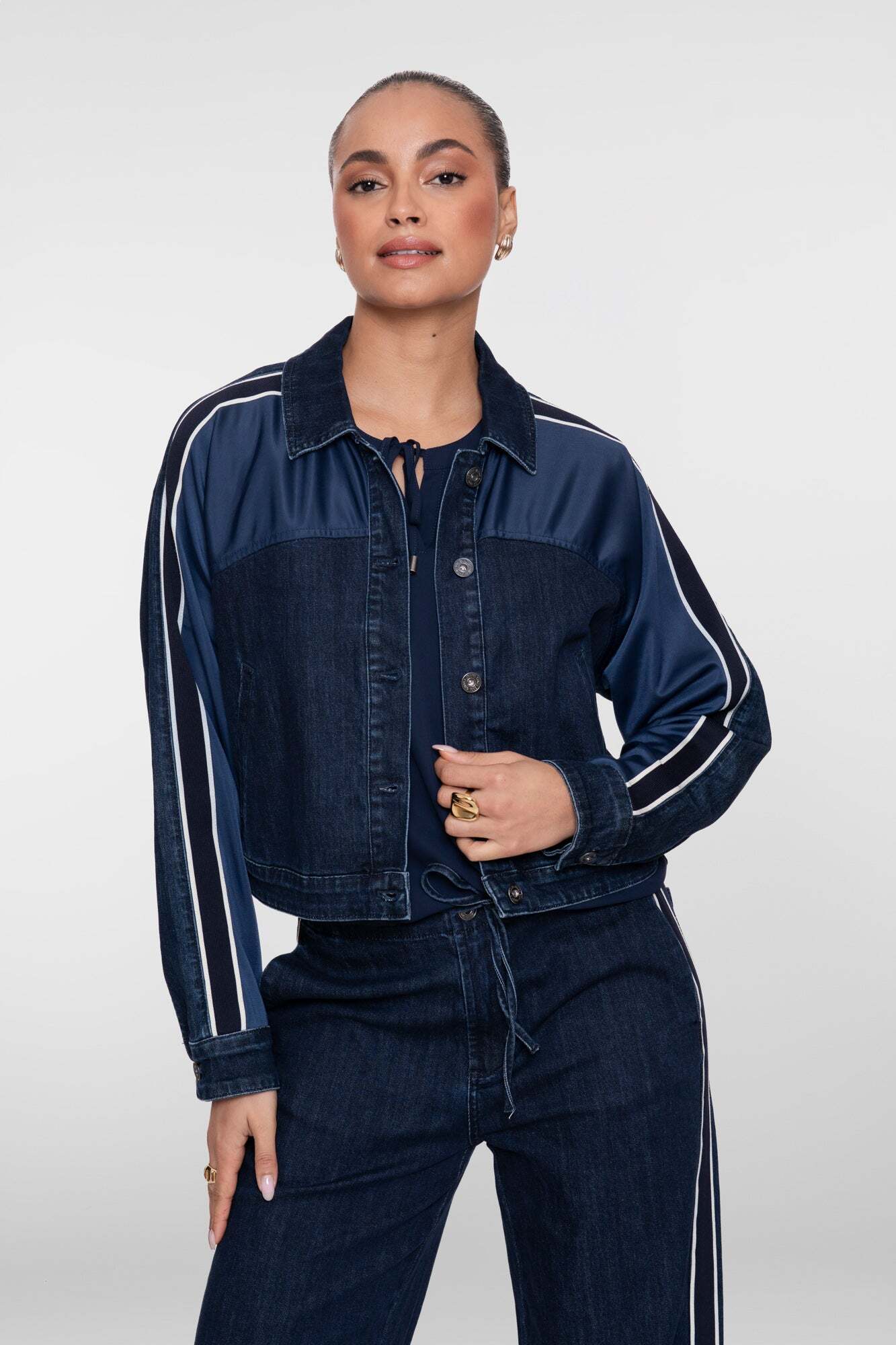 GEISHA JACK DENIM STRIPES DARK BLUE DENIM/NAVY