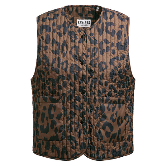 SENSES THE LABEL GILET MET PRINT LEO BROWN