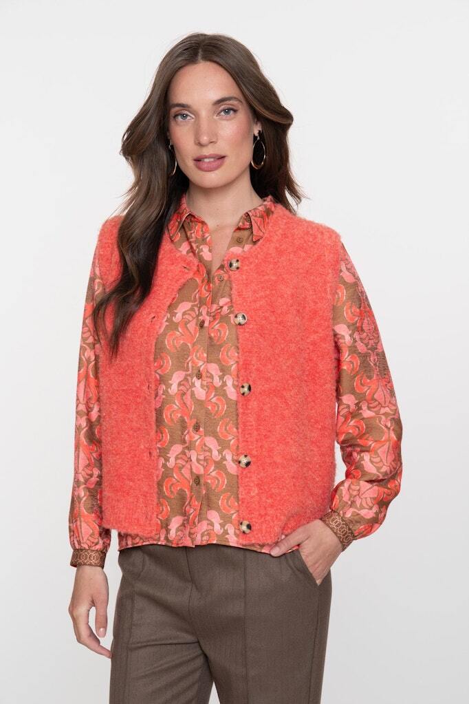 GEISHA GILET BOUCLE SALMON