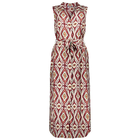 GEISHA JURK PRINT STONE/OFF-WHITE