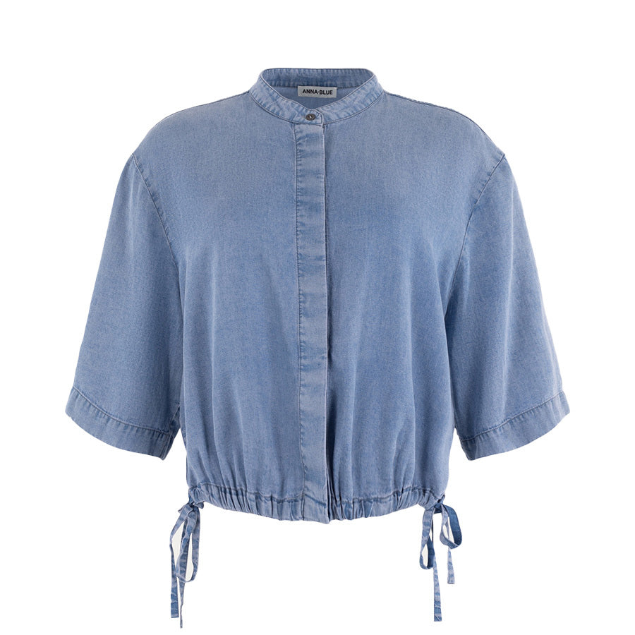 ANNA BLUE BLOUSE DANIIL LIGHT DENIM SOLID