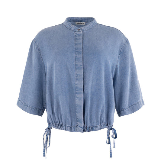 ANNA BLUE BLOUSE DANIIL LIGHT DENIM SOLID