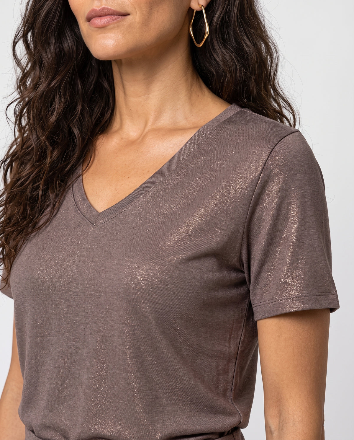 GEISHA JERSEY T-SHIRT DARK BROWN