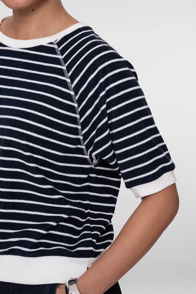 GEISHA TOP STRIPES NAVY