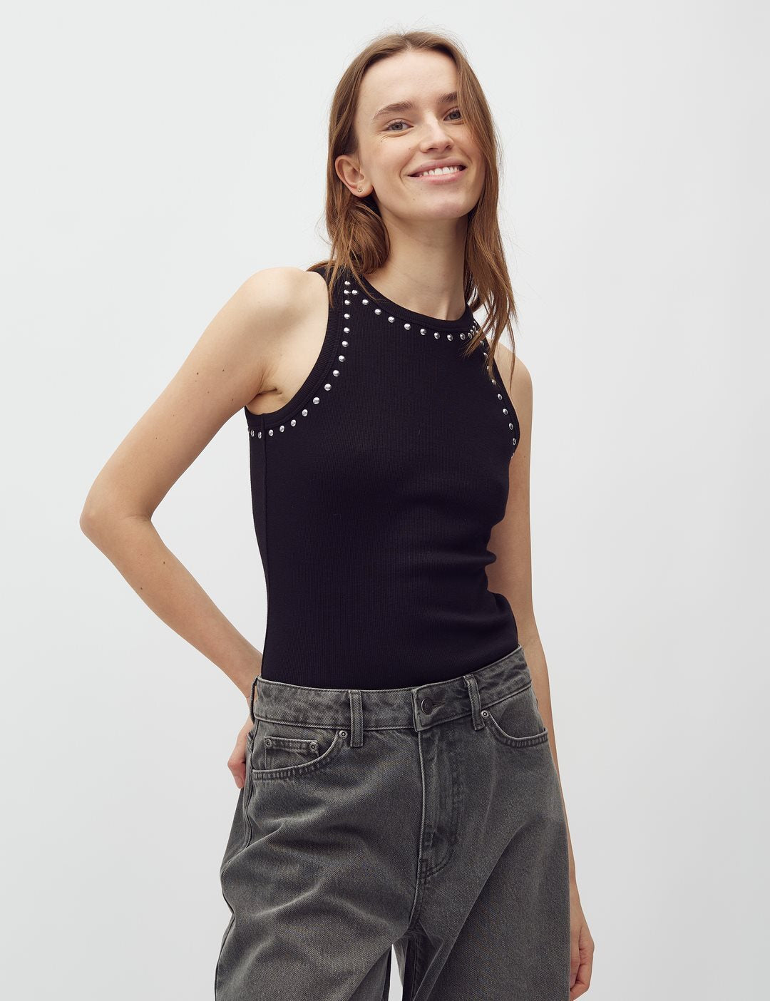 MBYM TOP JAXSON STUDS BLACK