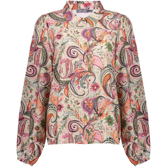 GEISHA BLOUSE BLOEMENPRINT BEIGE/SOFT PINK