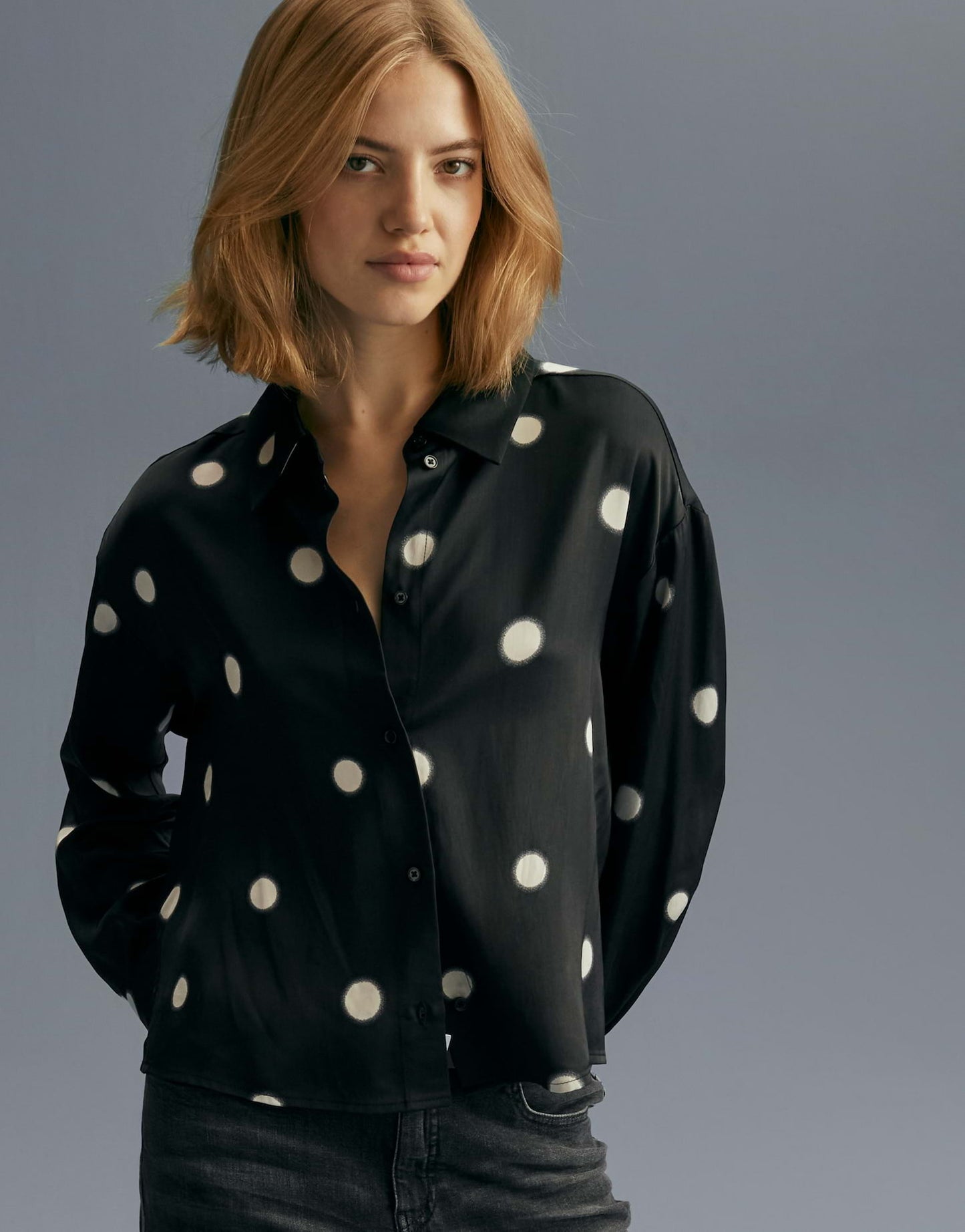 OPUS BLOUSE FAMENA DOT BLACK