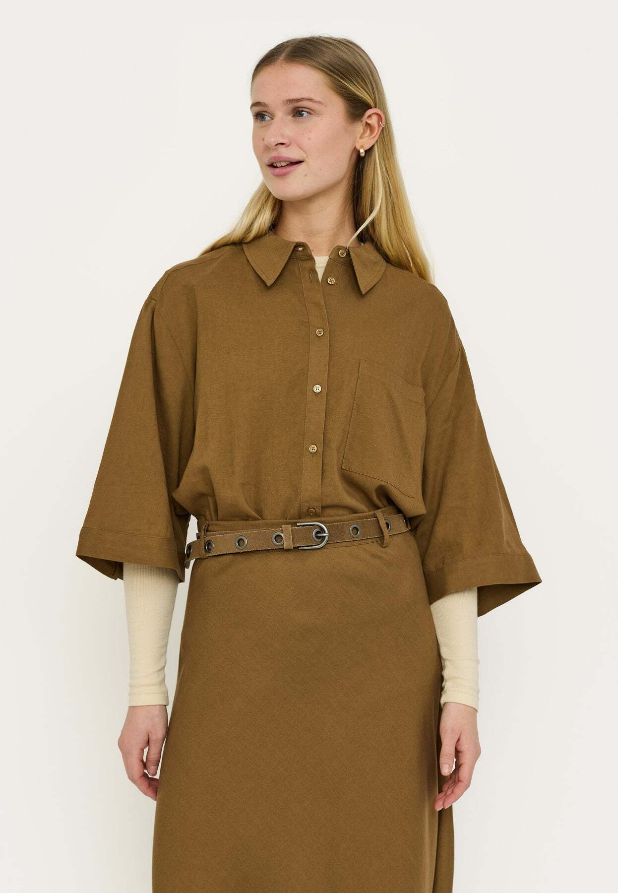 SOFT REBELS BLOUSE YINDI SEPIA