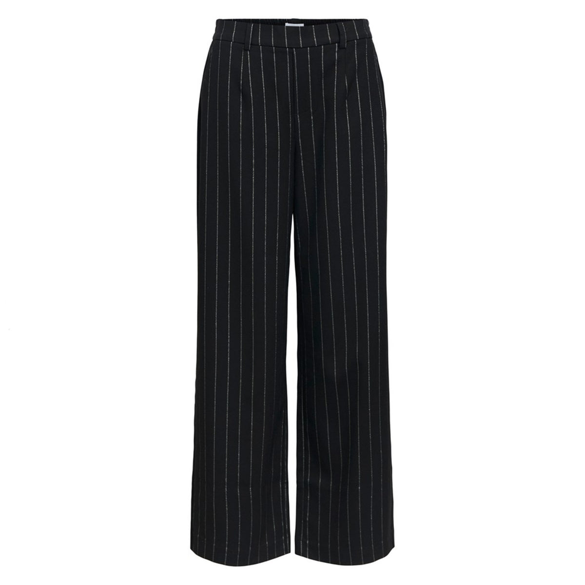 OBJECT BROEK LISA WIDE BLACK/SILVER