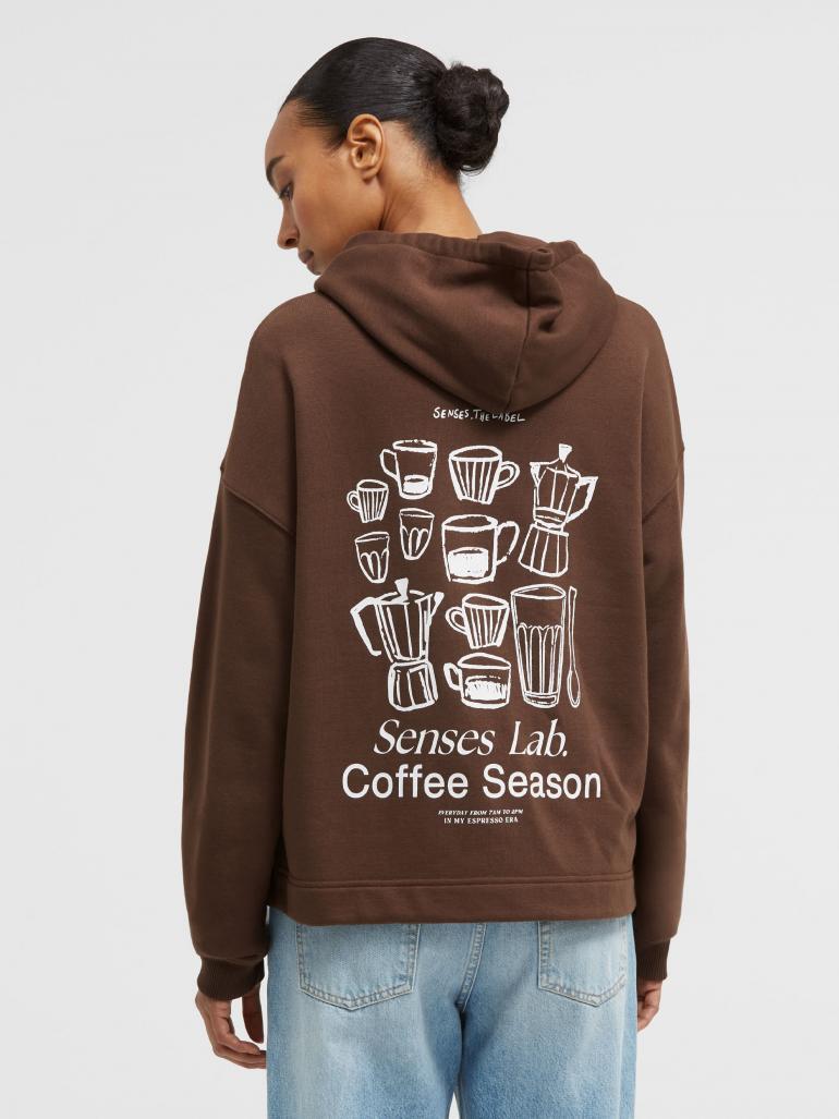 SENSES THE LABEL HOODIE  BACK PRINT BROWNIE