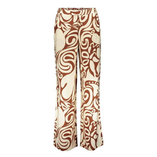 GEISHA BROEK MET PRINT ECRU/TABACCO