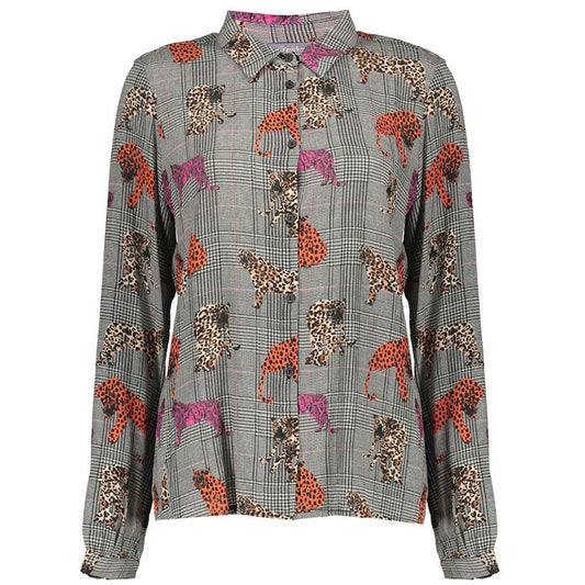 GEISHA BLOUSE LUIPAARD PRINT ORANGE/PINK