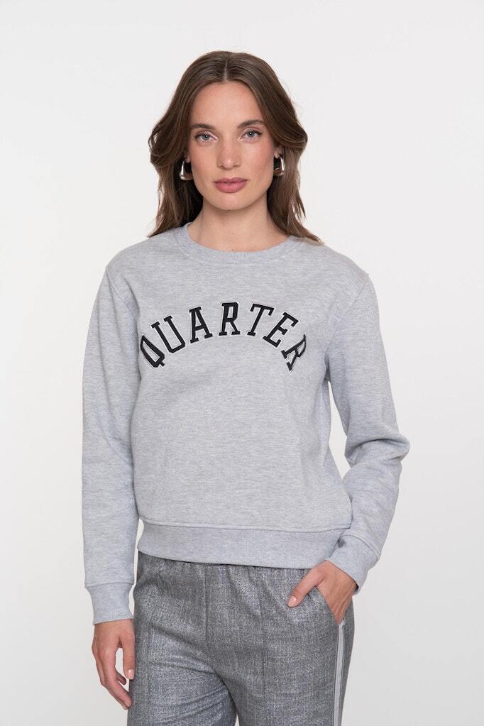 GEISHA SWEATER QUARTER GREY/BLACK
