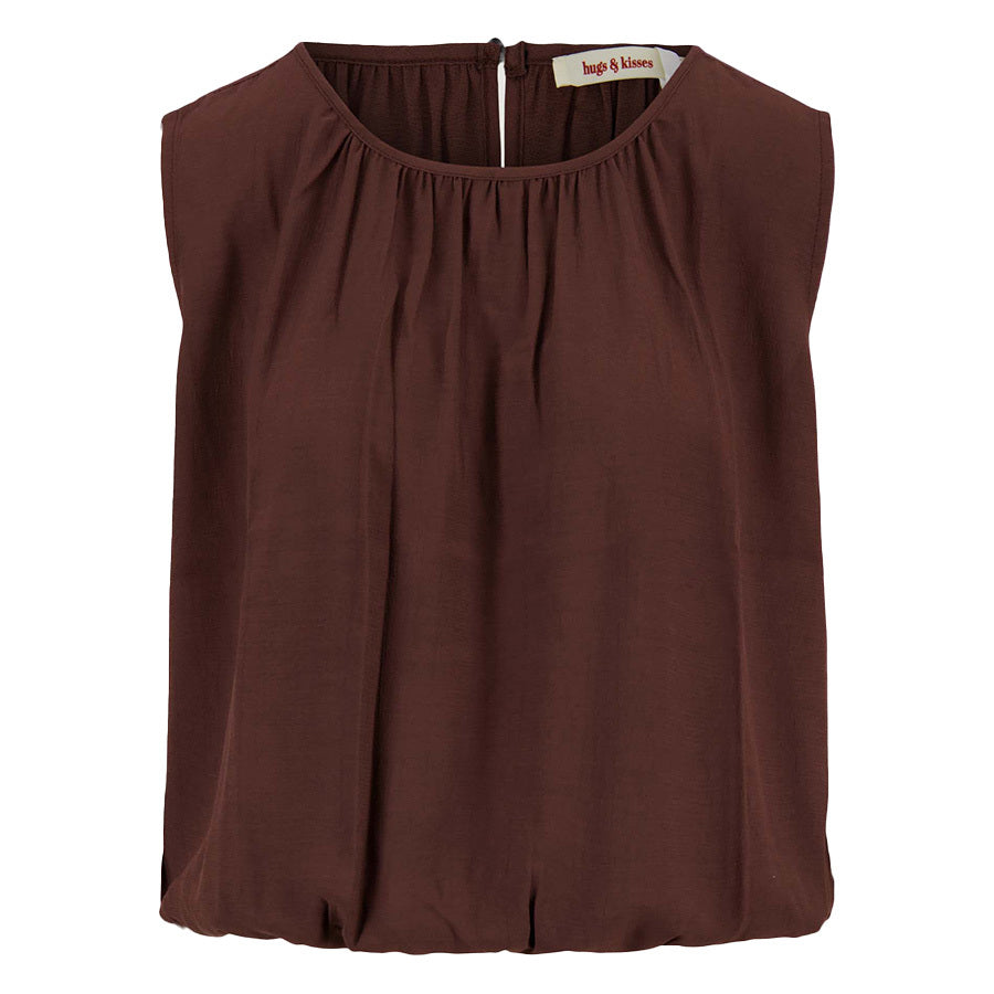 ZUSSS TOP CRINCLE BROWN