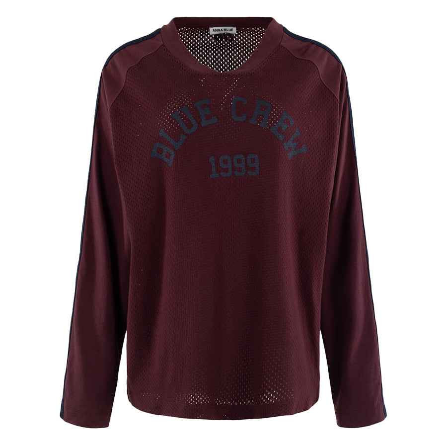 ANNA BLUE SHIRT MESHLONG BORDEAUX