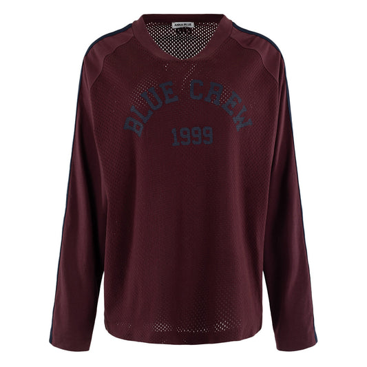 ANNA BLUE SHIRT MESHLONG BORDEAUX