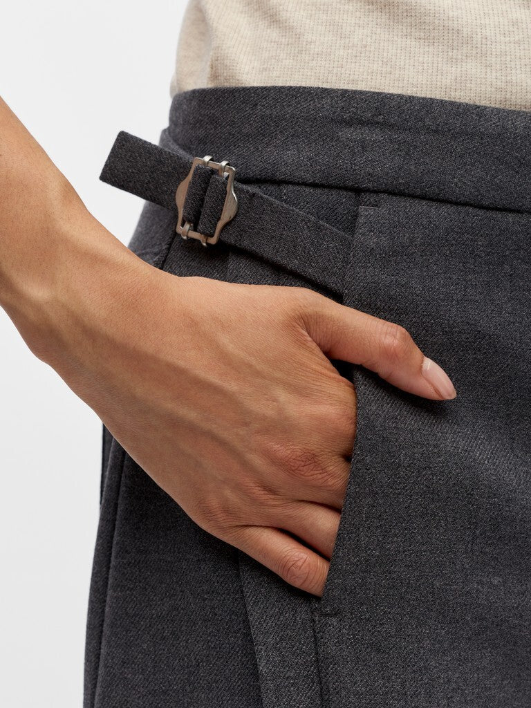 OBJECT BROEK BARREL KAVIN DARK GREY MELANGE