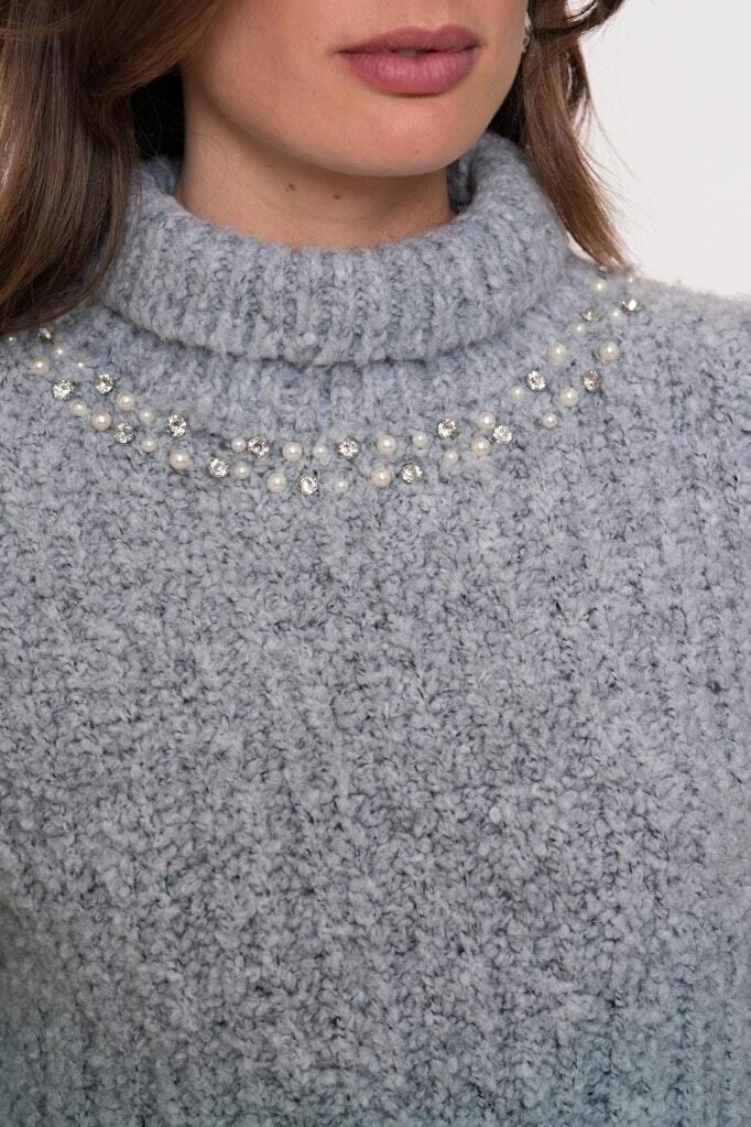 GEISHA SPENCER PEARLS & STONES GREY