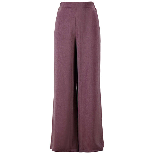 ZUSSS WIJDE SATIJNEN BROEK AUBERGINE