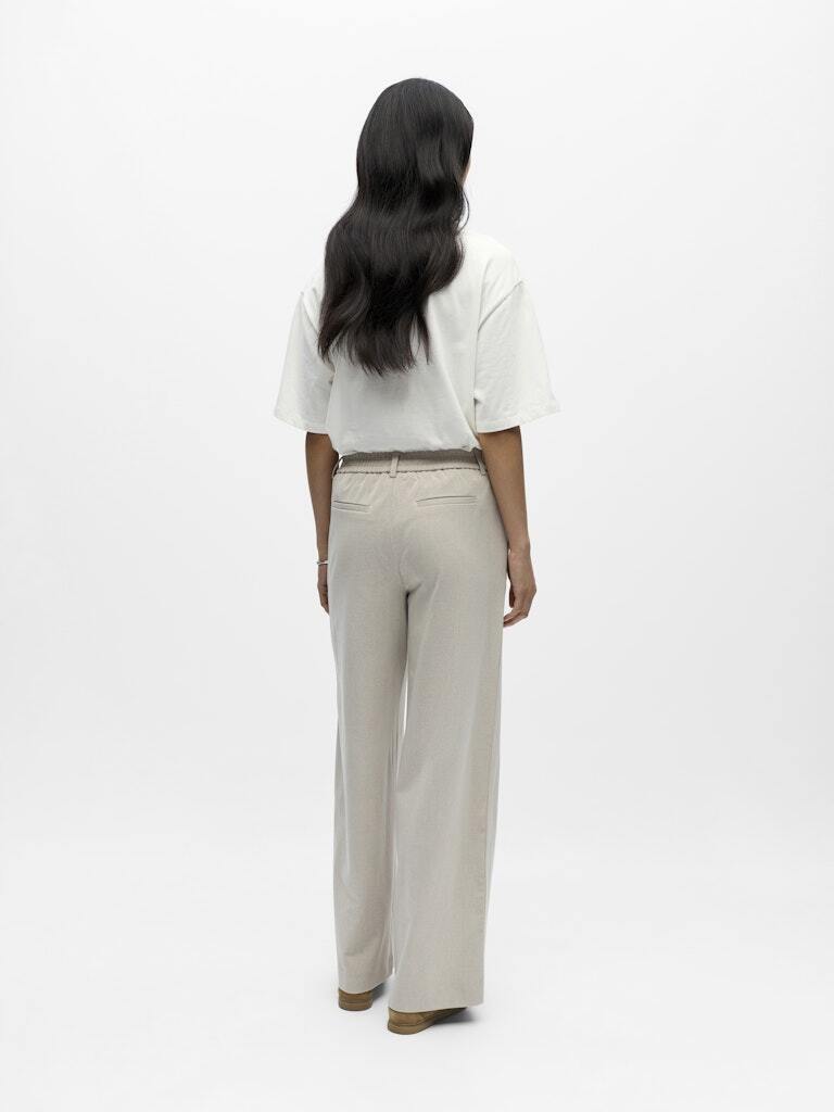 OBJECT BROEK LISA WIDE HUMUS/MELANGE
