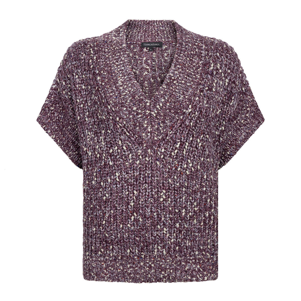 TRAMONTANA JUMPER V-NECK DEEP PLUM