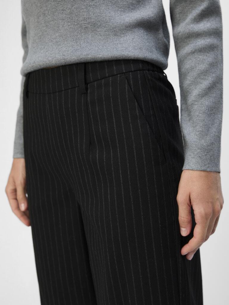 OBJECT BROEK LISA WIDE BLACK/GREY