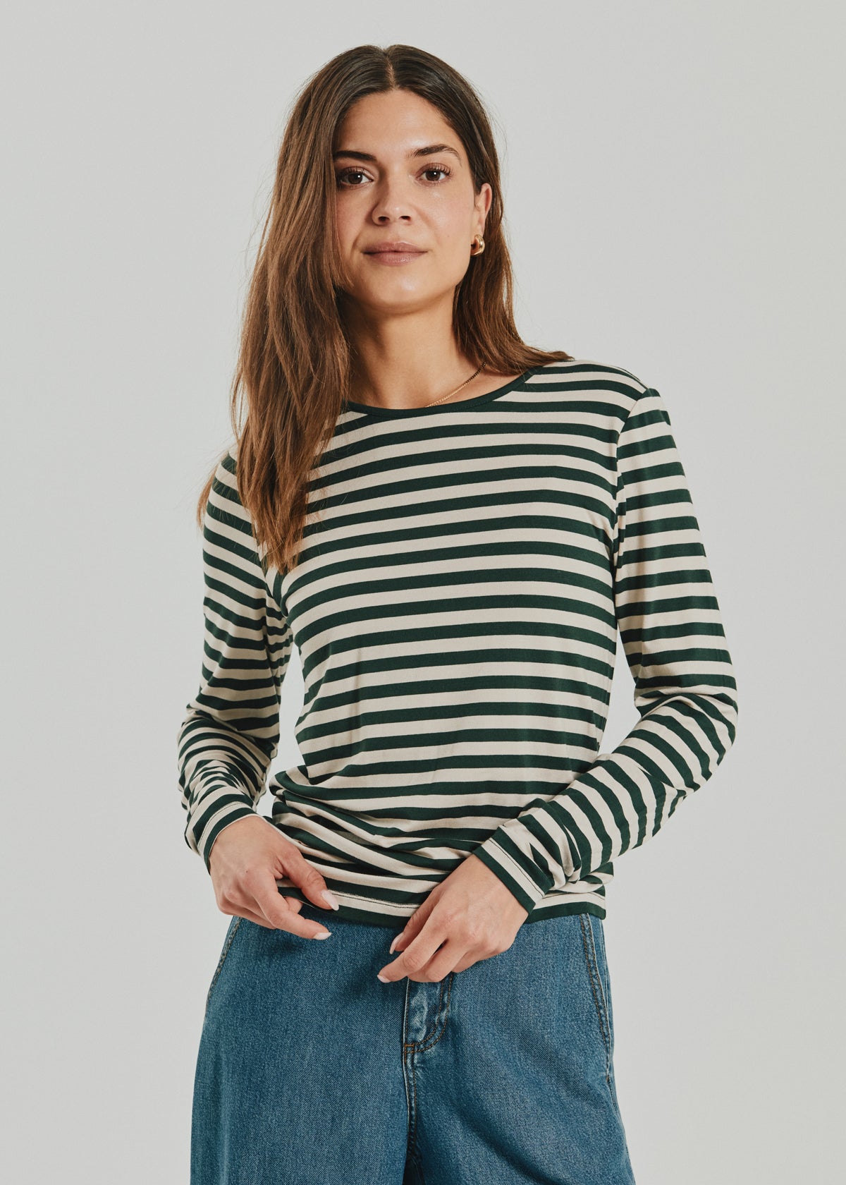 FREEQUENT SHIRT LIANA DEEP FOREST/MOONBEAM
