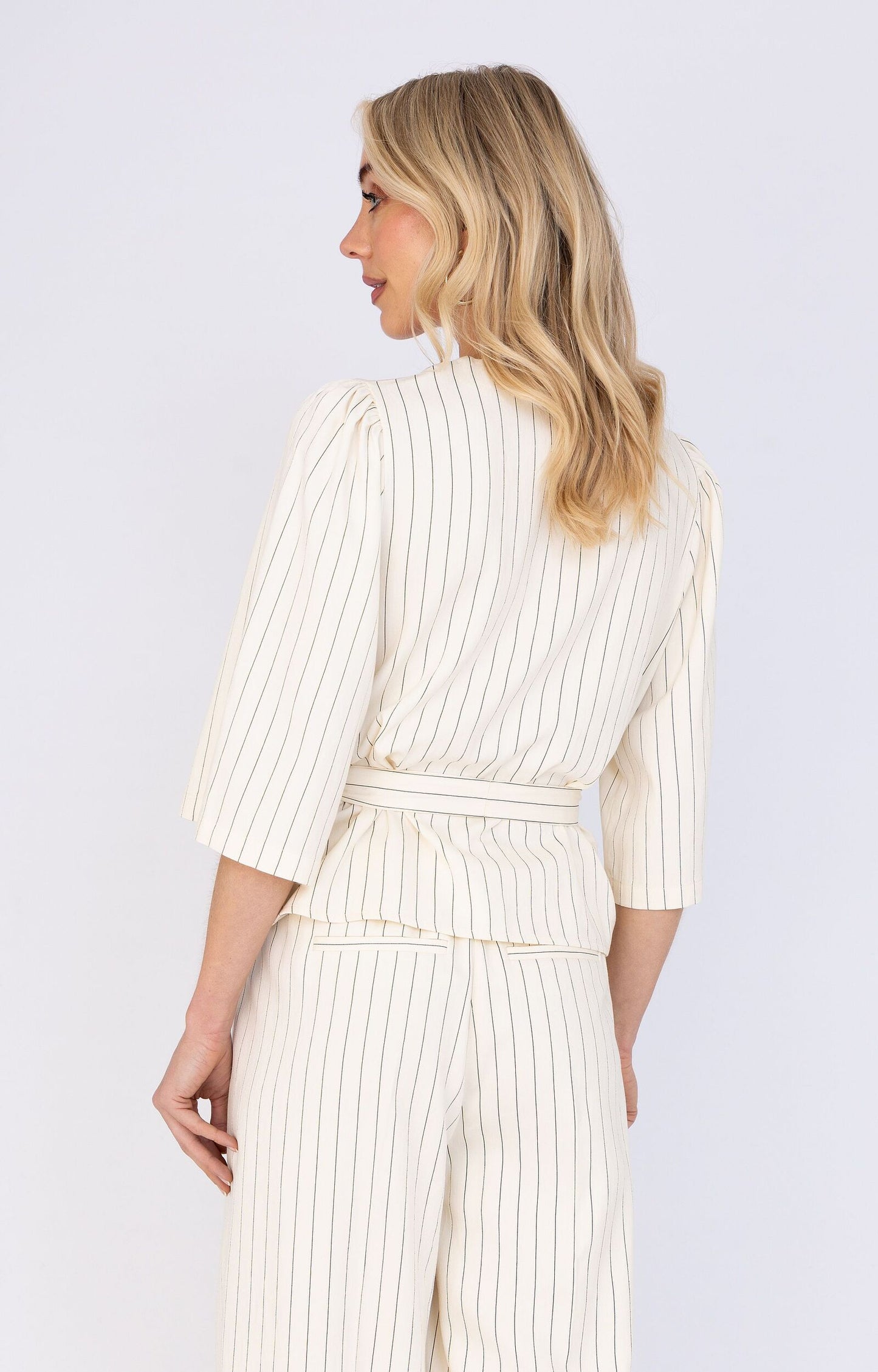 ANNA BLOUSE KRIJTSTREEP CREAM STRIPE