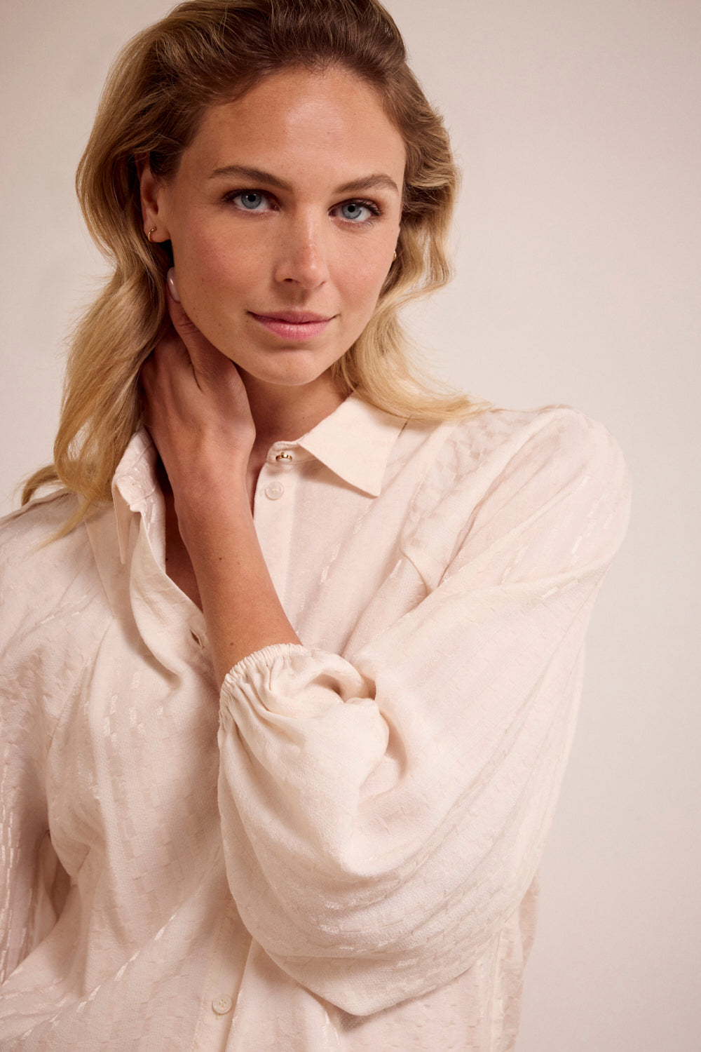 TRAMONTANA BLOUSE PUFF SLEEVED STONE