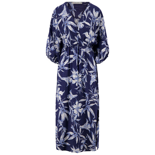 ZUSSS JURK KIMONO PRINT SUMMER NAVY/OFF-WHITE