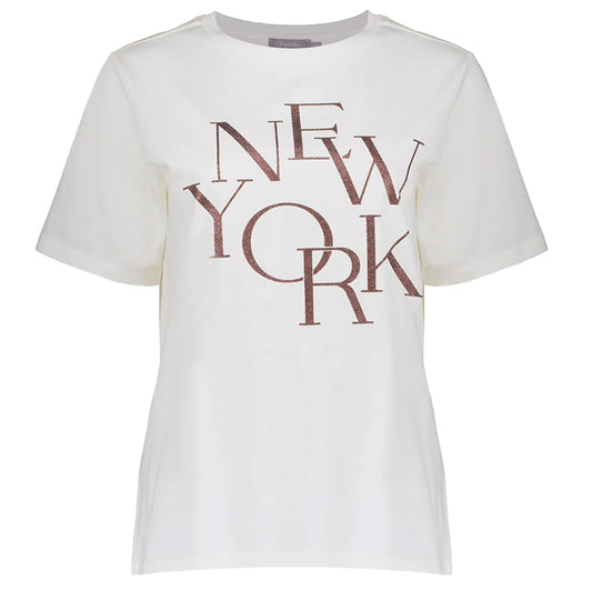 GEISHA T-SHIRT NEW YORK OFF-WHITE/COFFEE