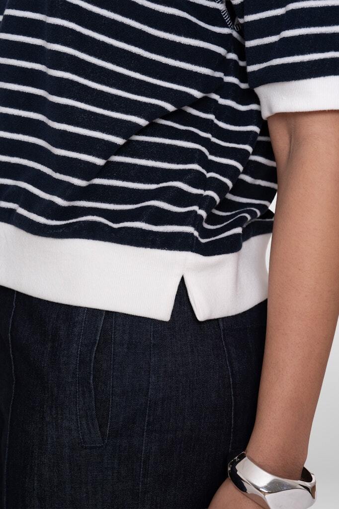 GEISHA TOP STRIPES NAVY