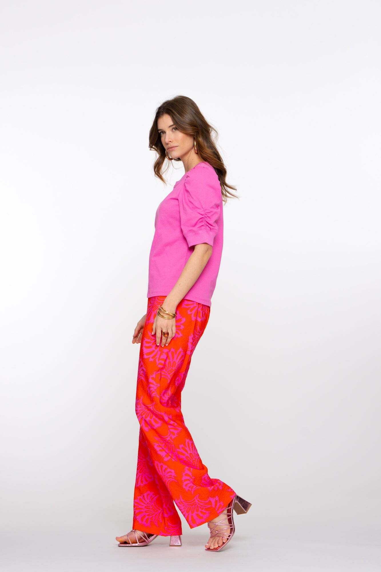 GEISHA BROEK BLOOM CORAL/PINK
