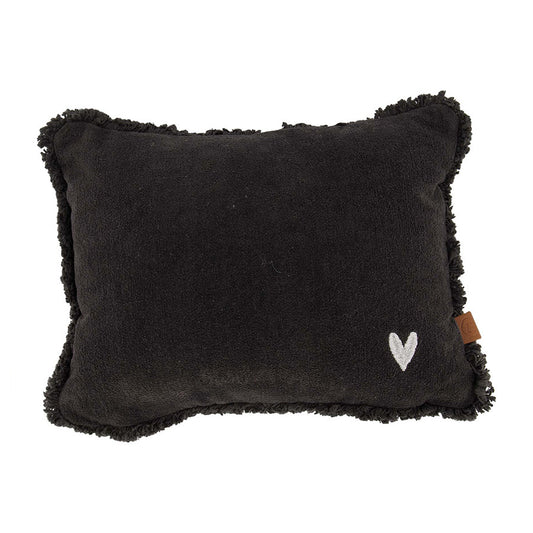 ZUSSS KUSSEN VELVET ZILVER HARTJE ANTRACHIETGRIJS