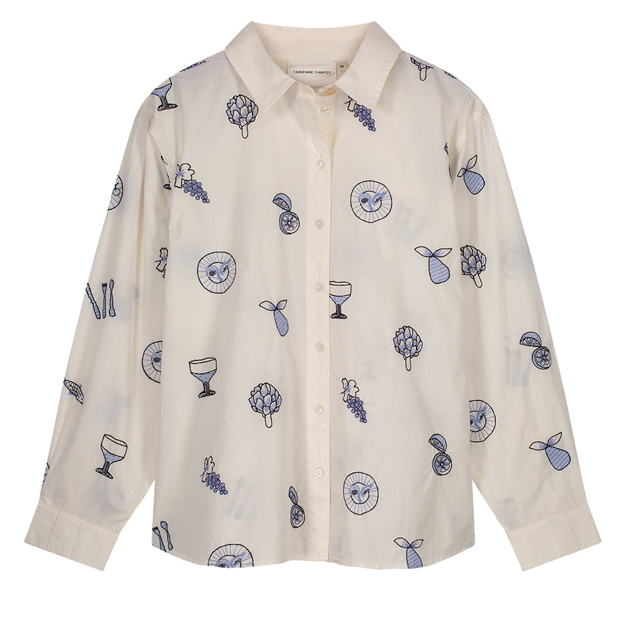 FABIENNE CHAPOT BLOUSE LILOT COSY WHITE/BLUE