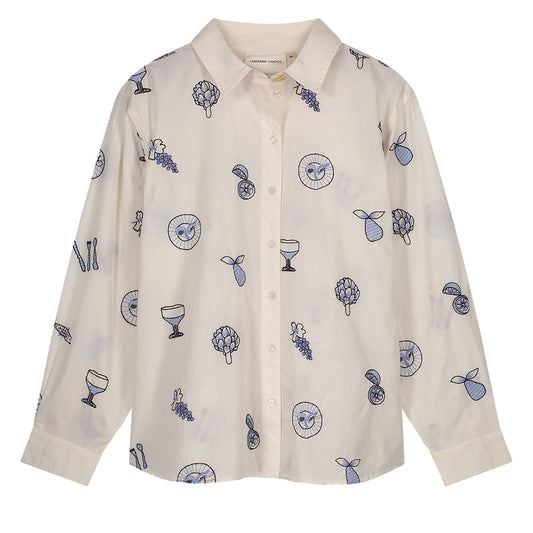 FABIENNE CHAPOT BLOUSE LILOT COSY WHITE/BLUE