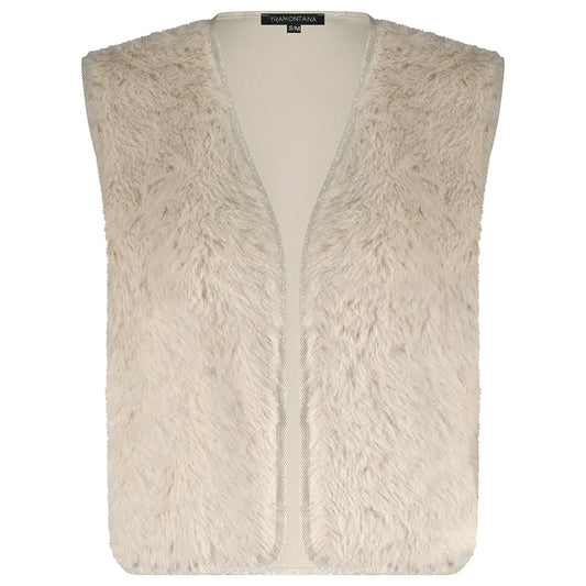 TRAMONTANA GILET FAUX FUR STONE
