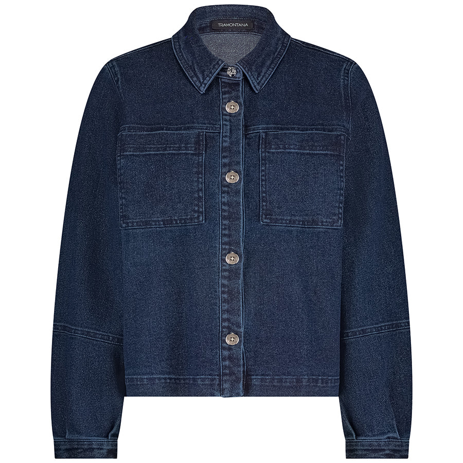 TRAMONTANA JACKET LUREX DENIM DARK BLUE DENIM