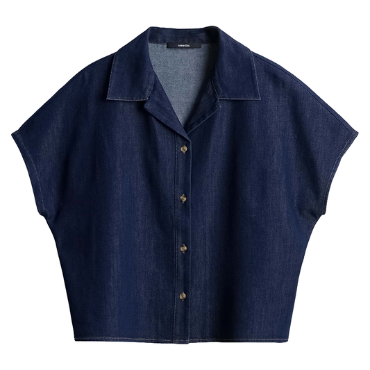 SOMEDAY BLOUSE ZONDRA DENIM RINSED DARK BLUE