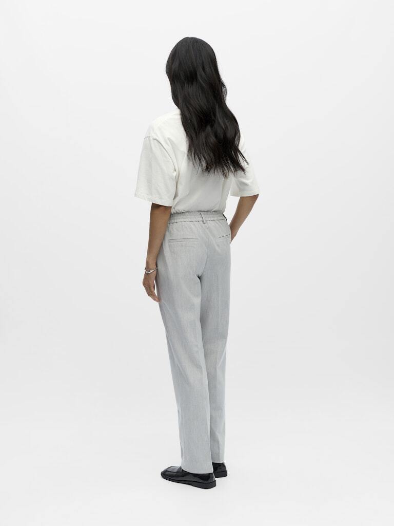 OBJECT BROEK LISA STRAIGHT LIGHT GREY MELANGE