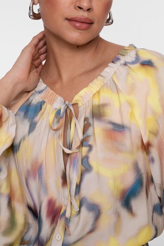 GEISHA BLOUSE CHAMBRAY ECRU/LEMON