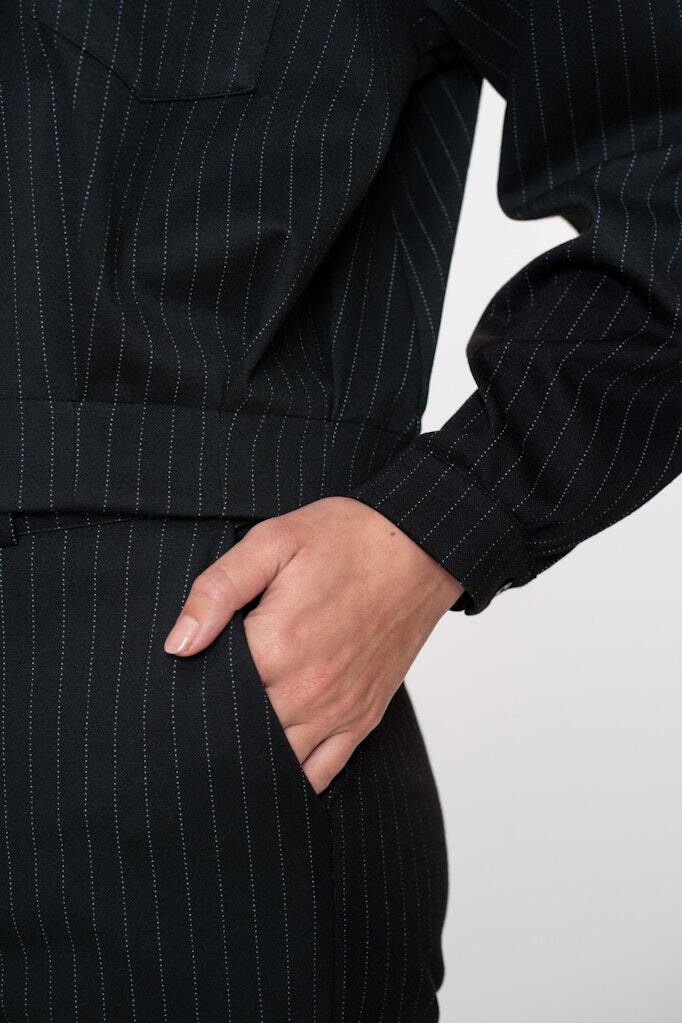 GEISHA JACKET PINSTRIPE BLACK
