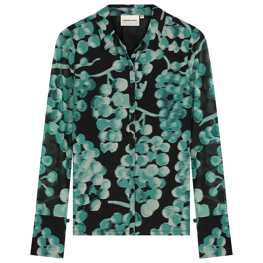 FABIENNE CHAPOT BLOUSE KEVIS BLACK/MINT GREEN