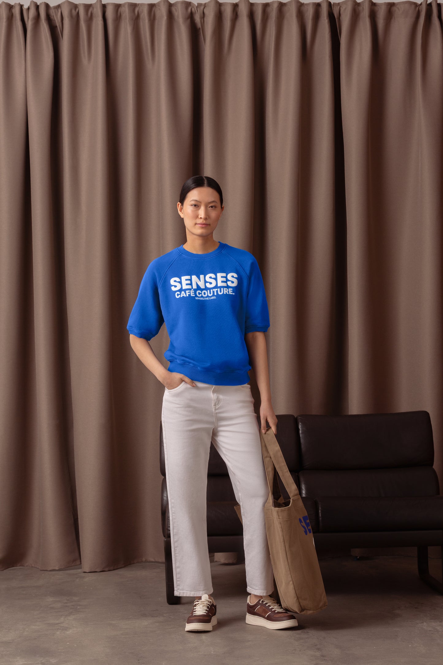 SENSES THE LABEL SWEATER LOGO BRIGHT BLUE